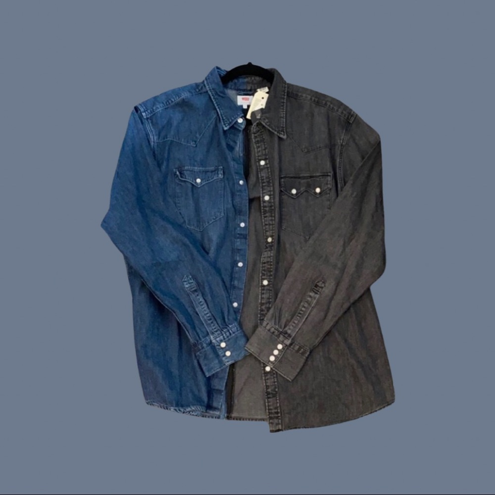 Levi’s color blocked denim shirt